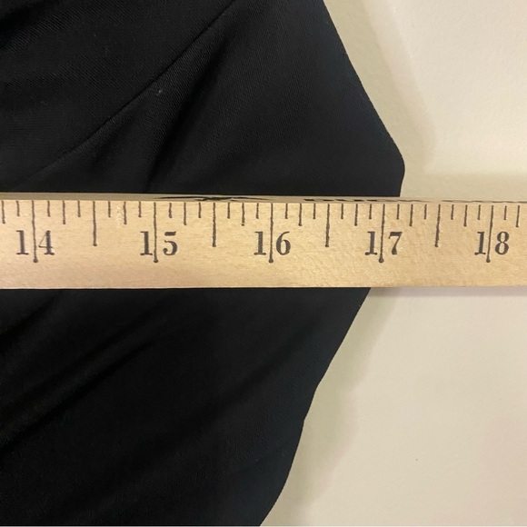 Vintage TADASHI Shoji Elegant Black V Neck Sleeveless Midi Dress Large Bridal - Picture 14 of 15